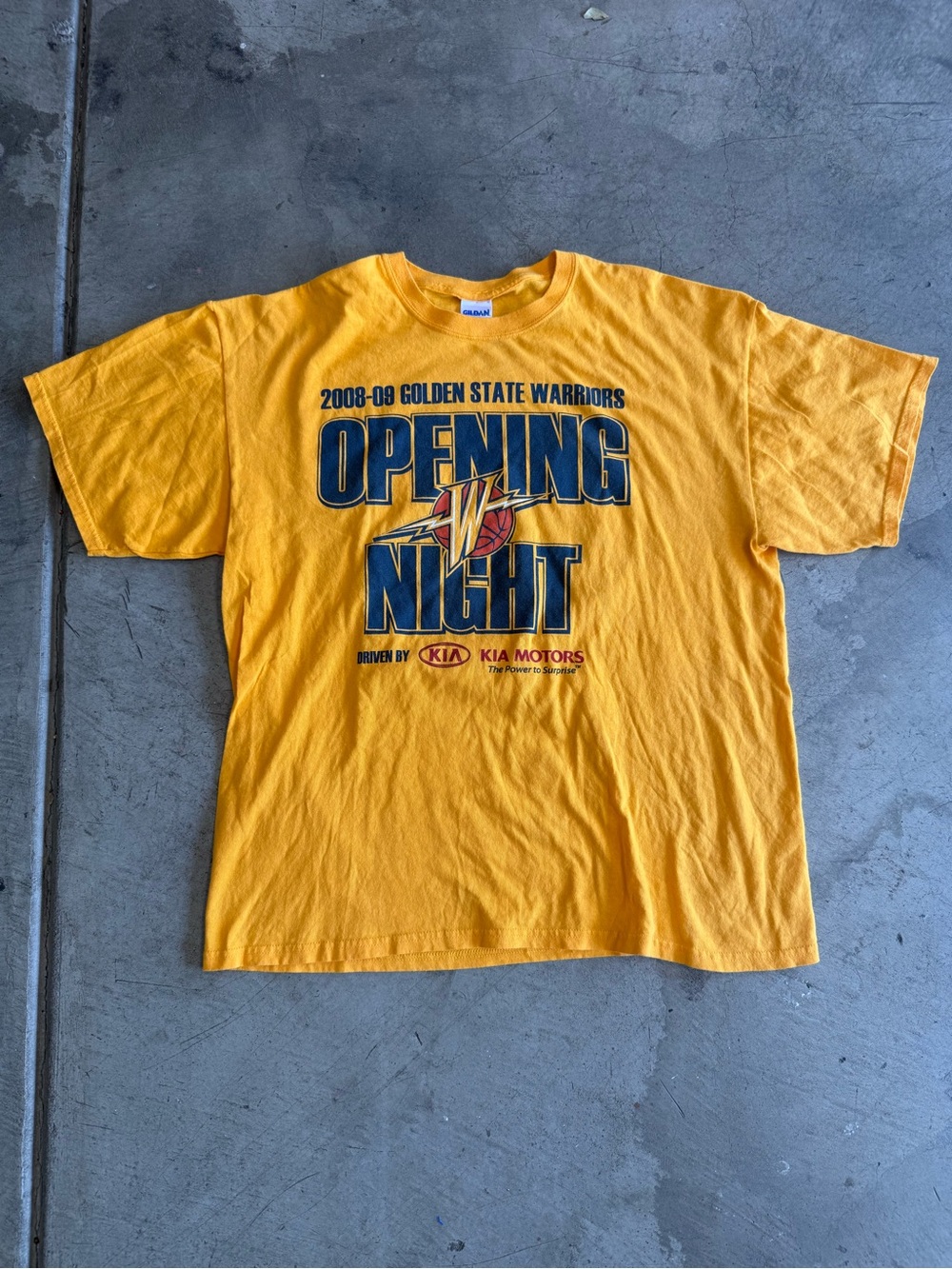 Golden State Warriors "Opening Night" Yellow Graphic Tee
